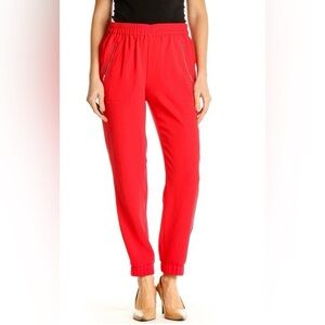 J. Crew Red Jogger trousers with Zipper Detail